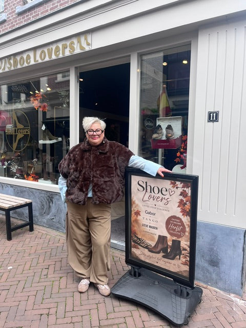 Faux fur poncho - donkerbruin