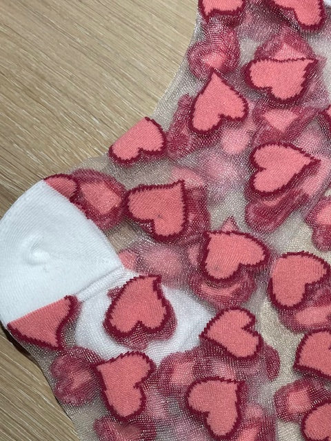 Sok met hartjes (mesh)