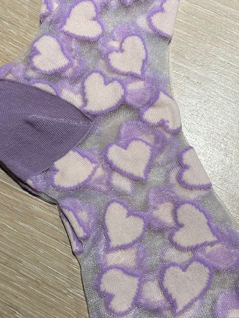 Sok met hartjes (mesh)
