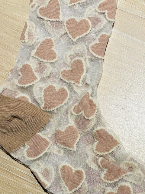 Sok met hartjes (mesh)