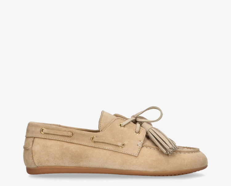 Jeanne 6a loafer met kwastjes - beige suede