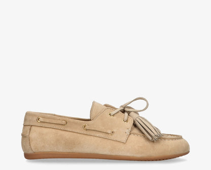 Jeanne 6a loafer met kwastjes - beige suede
