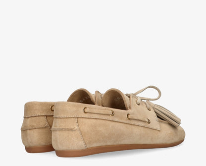 Jeanne 6a loafer met kwastjes - beige suede