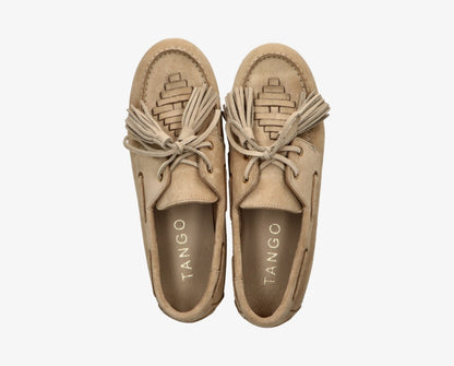 Jeanne 6a loafer met kwastjes - beige suede