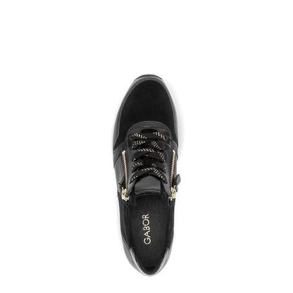 Sneaker zwart met ritsjes - Gabor