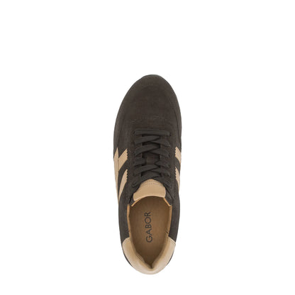 Mocca/beige sneaker H-wijdte - Gabor