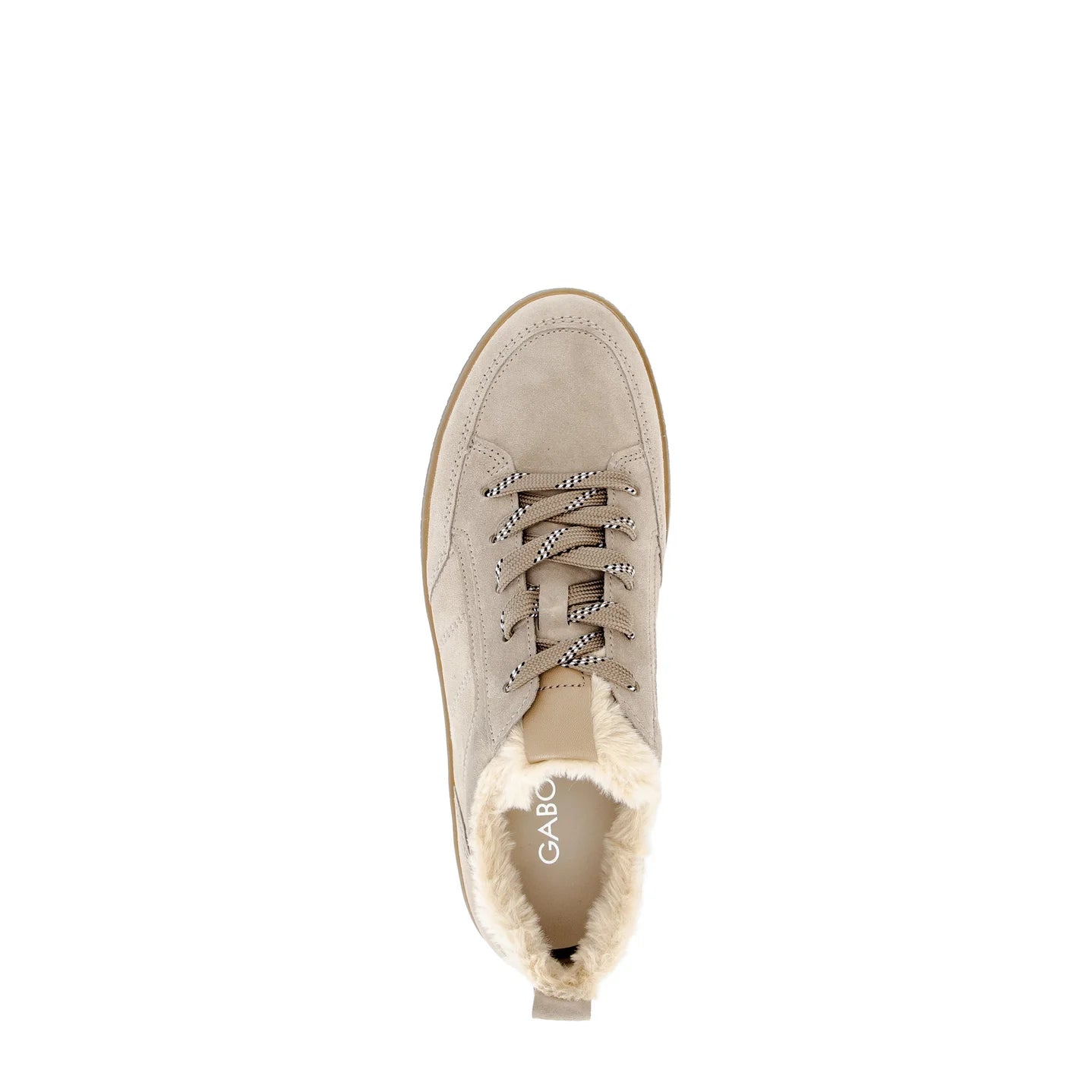 Suède (beige) sneaker gevoerd - Gabor
