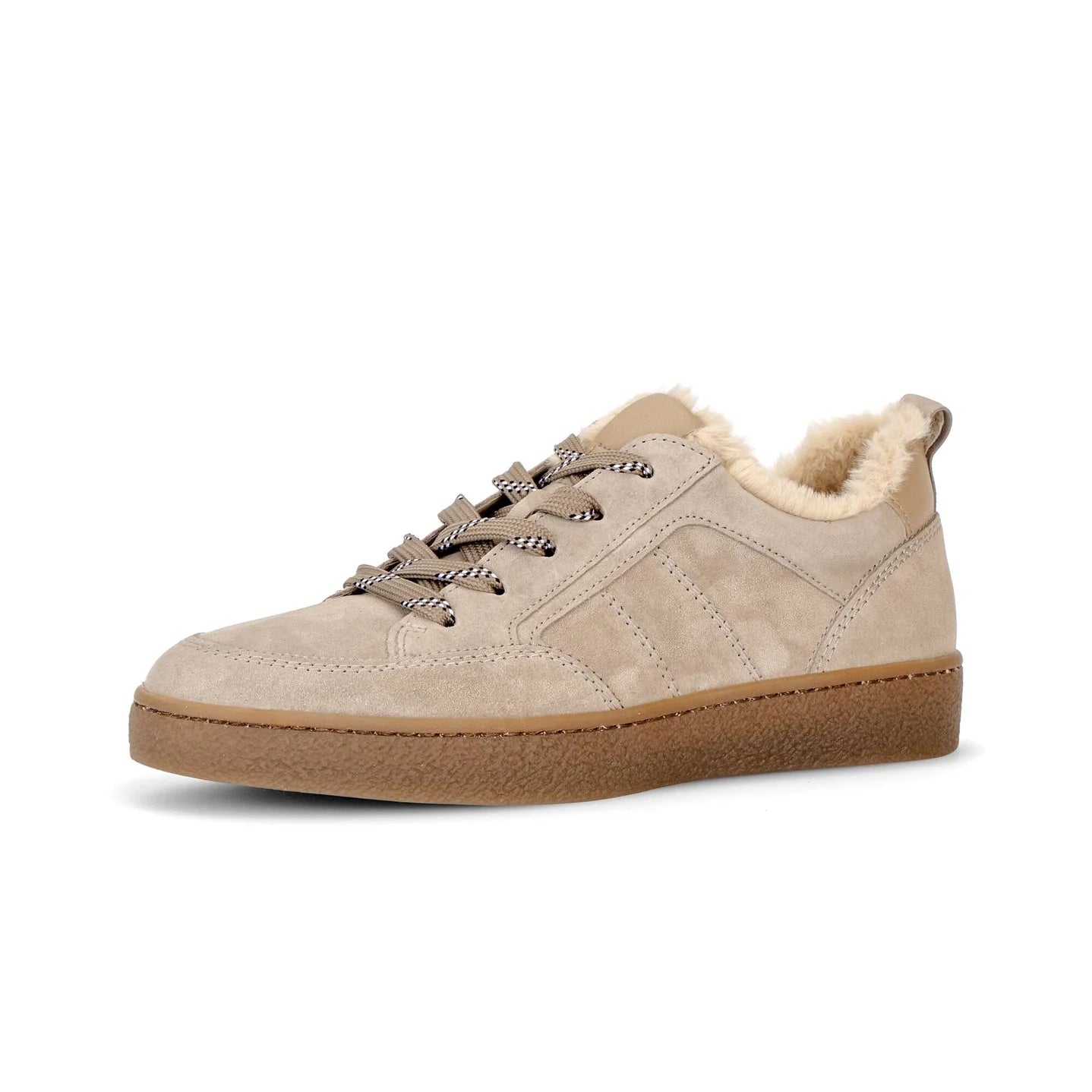 Suède (beige) sneaker gevoerd - Gabor