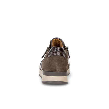 Sneaker bruin met veter en rits - Gabor