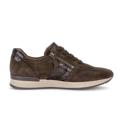 Sneaker bruin met veter en rits - Gabor