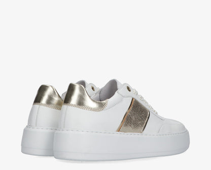 Sneaker Aubree wit/goud leer - Tango