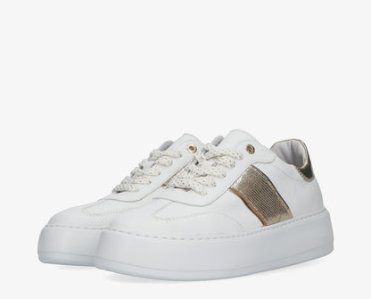 Sneaker Aubree wit/goud leer - Tango
