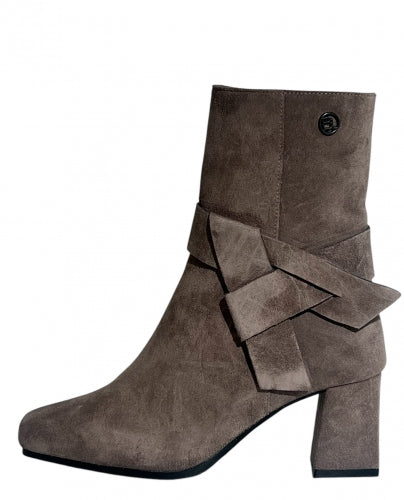 Enkellaarsje Febe taupe - Babouche