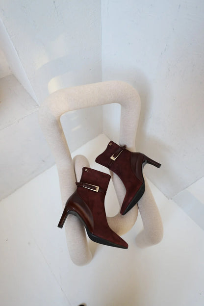 Enkellaars Trisa Bordeaux- Babouche