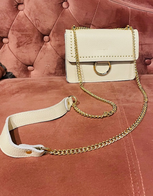 Envelop tasje leer - beige