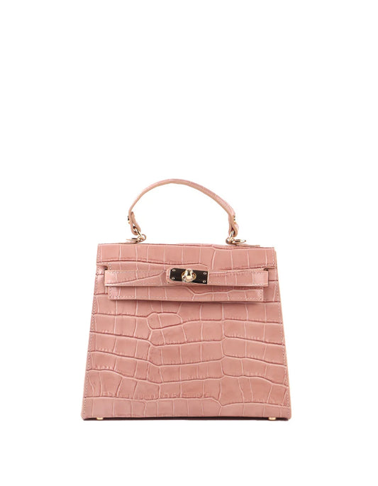 Tas croco leer 'pink'