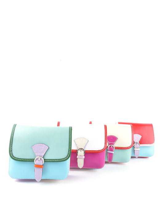 Tasje leer multicolor